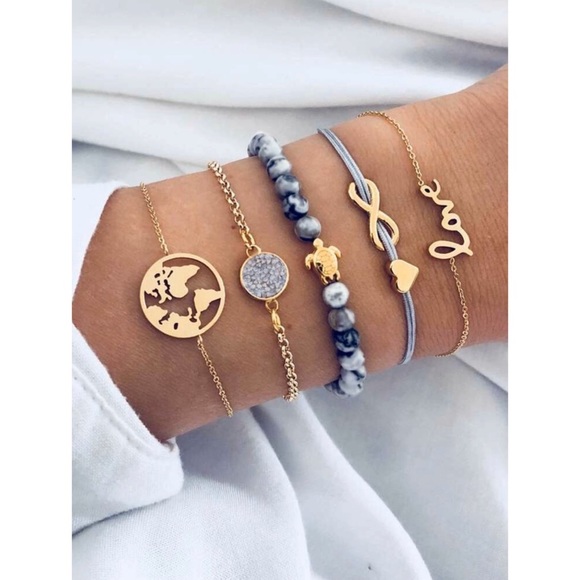 SHEIN Jewelry - Infinity & Earth Bracelet Set